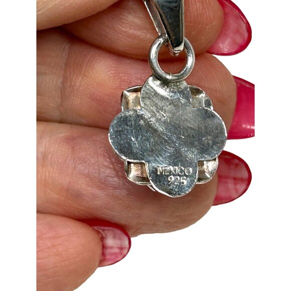 Women’s Rose Pendant Necklace Sterling Silver 925 Mexico Vintage Handmade 16” - Picture 4 of 8